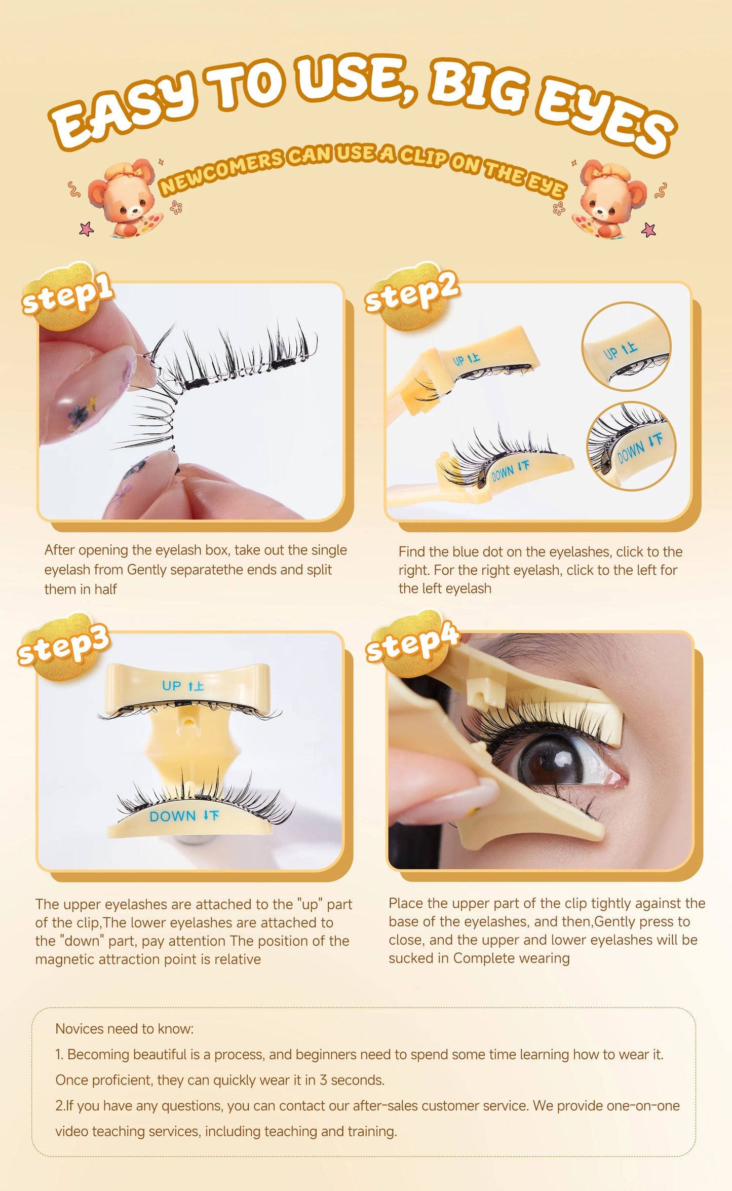 Pestañas Magnéticas Ojos de Muñeca| Reutilizables