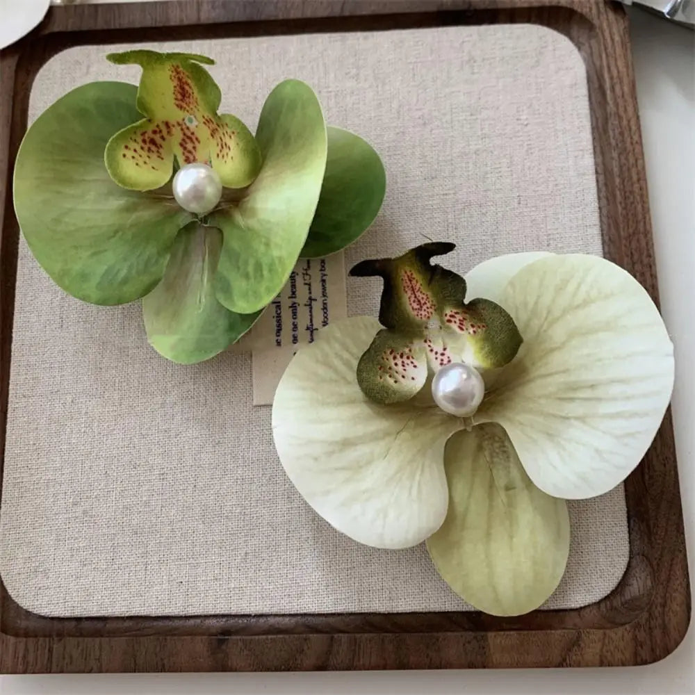 Pinza / horquilla para el cabello con flor de orquídea