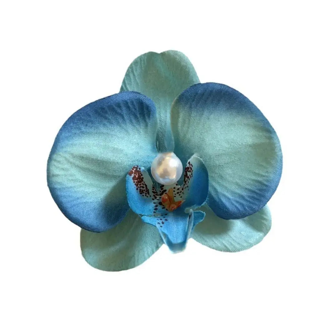 Pinza / horquilla para el cabello con flor de orquídea