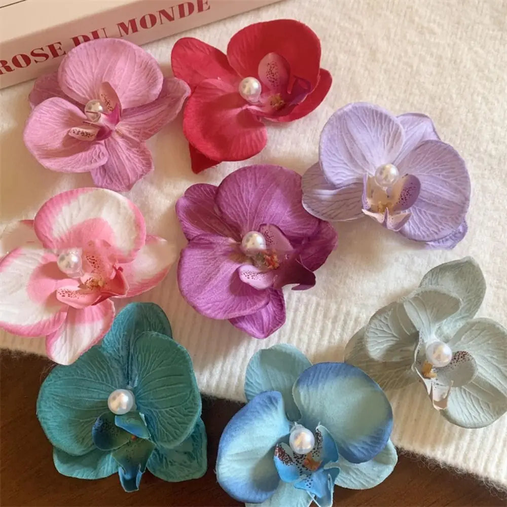 Pinza / horquilla para el cabello con flor de orquídea