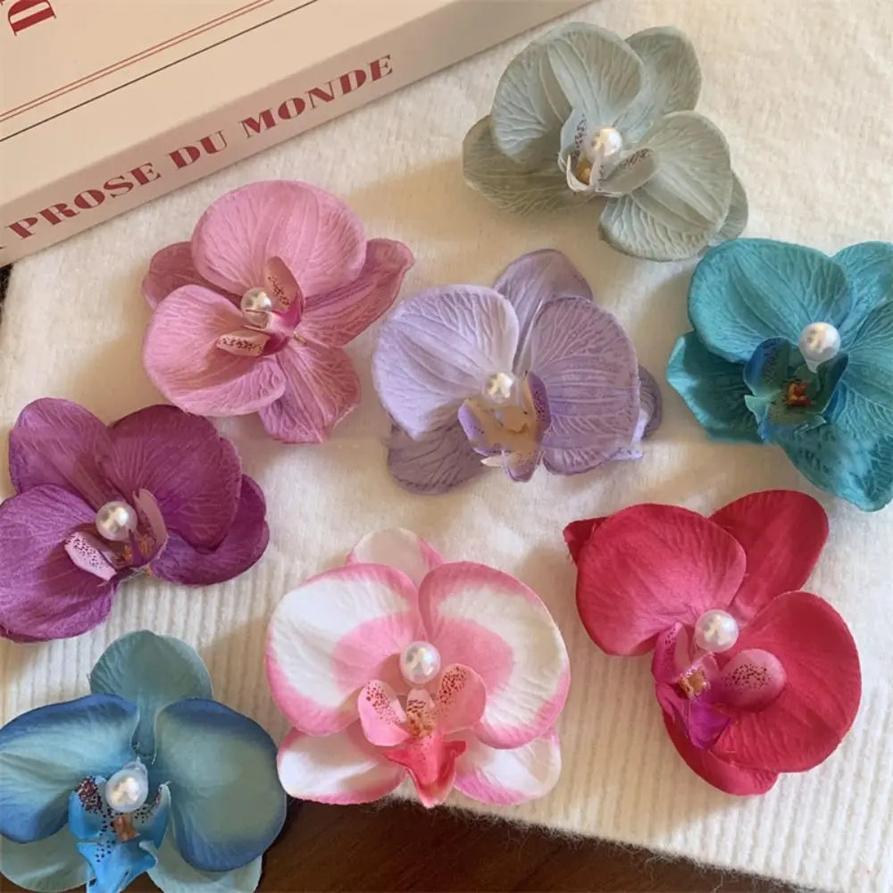 Pinza / horquilla para el cabello con flor de orquídea