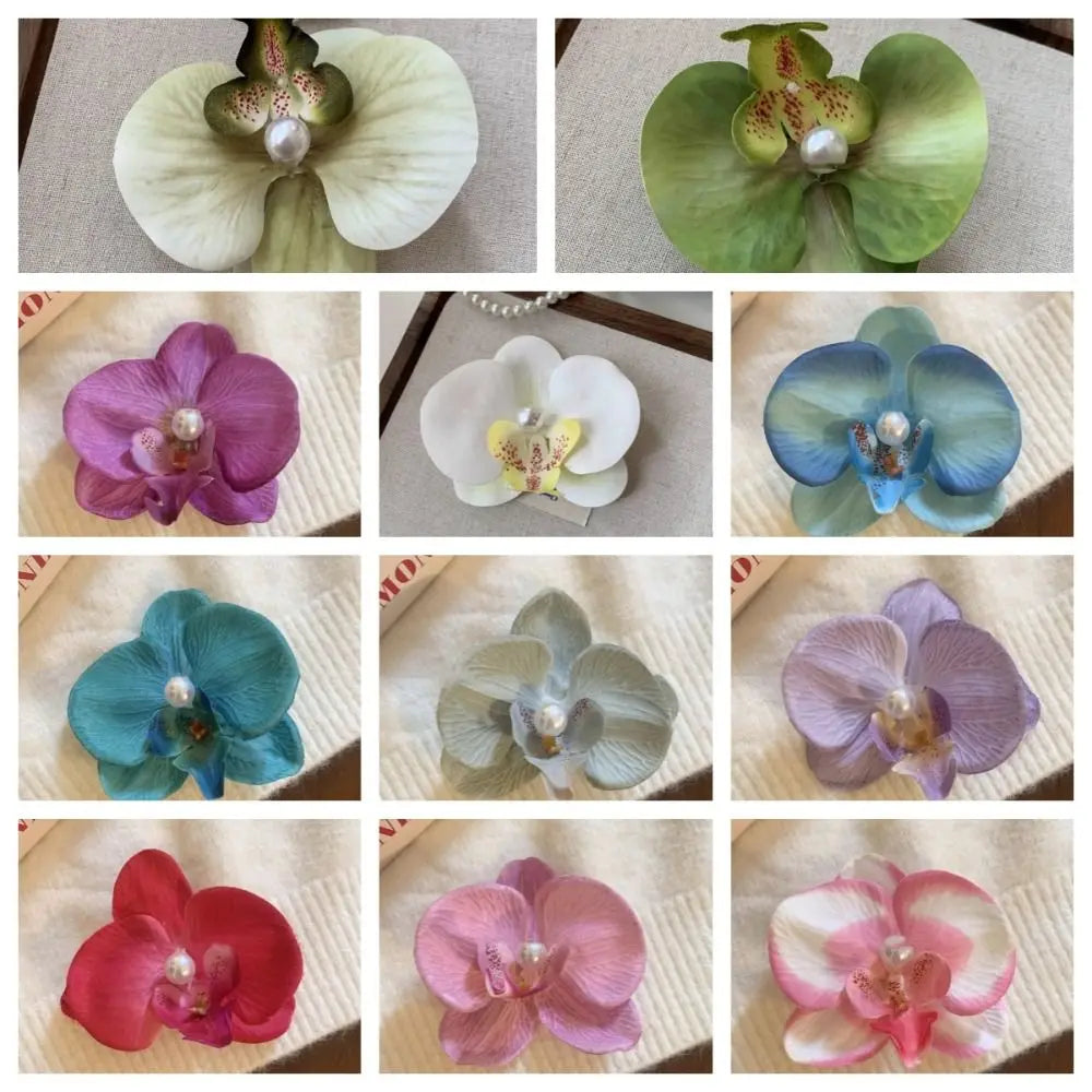 Pinza / horquilla para el cabello con flor de orquídea