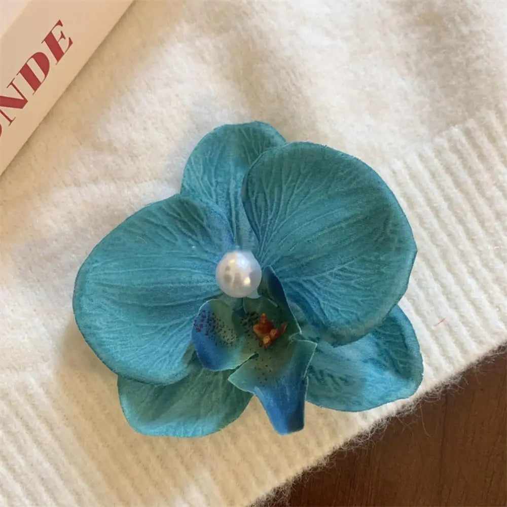 Pinza / horquilla para el cabello con flor de orquídea